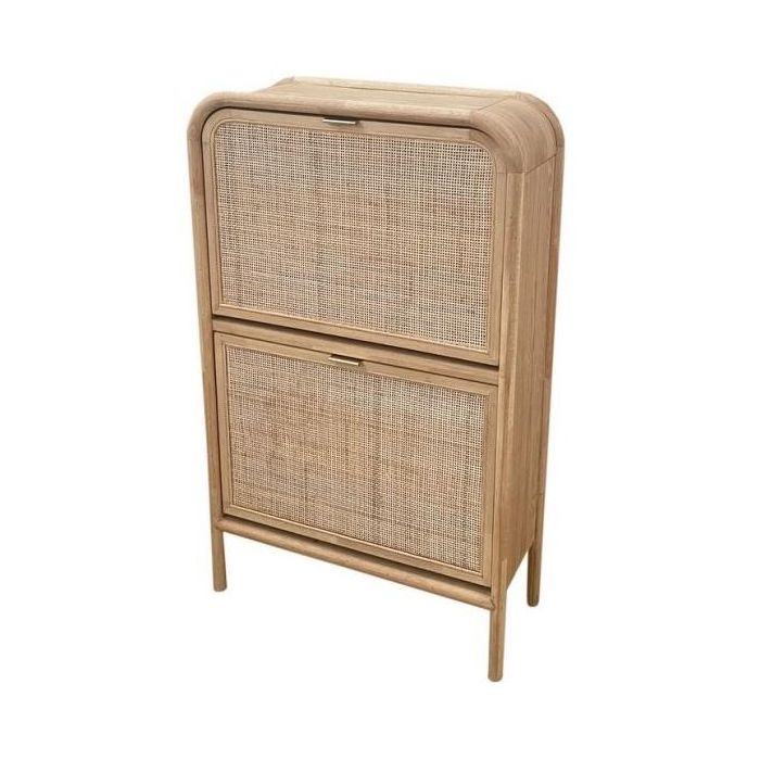 DKD Home Decor Zapatero Tropical Ceiba de Ratán y Abeto 29 x 70 x 116 cm