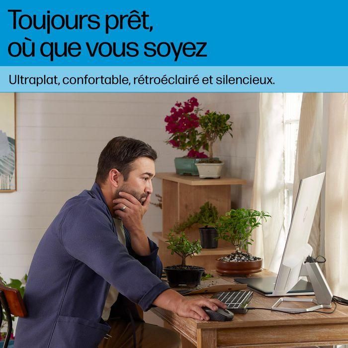 HP 405 Teclado con Cable Retroiluminado LED Blanco Cálido, Multi-dispositivo, 12 Teclas Programables, Teclas Silenciosas 5