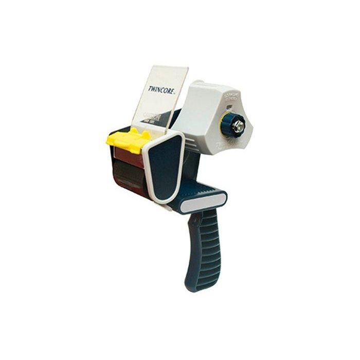 Apli Dispensador de Precinto para Rollo Normal y Compact 66m x 132m Azul - Mango Resistente, Protector de Cuchilla