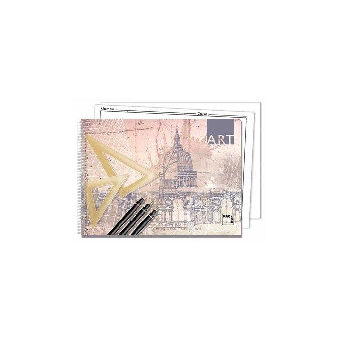 Bloc De Dibujo Pacsa Art Con Espiral Liso Con Recuadro 2 Taladros Fº Prolongado 140G 20H 10 unidades