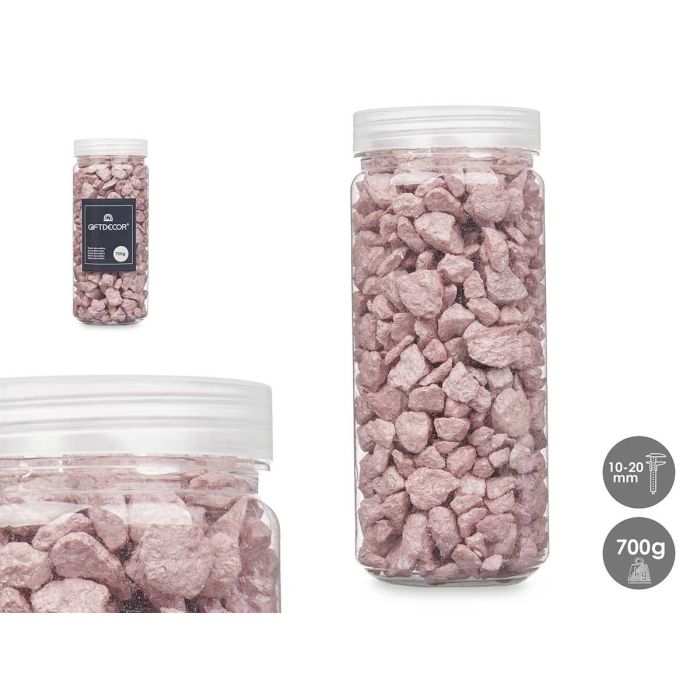 Bote Piedra 10-20 mm Metalizada 700 g Rosa - Giftdecor (12 Unidades) Bote Piedra 10-20 mm Metalizada 700 g Rosa - Giftdecor (12 Unidades)