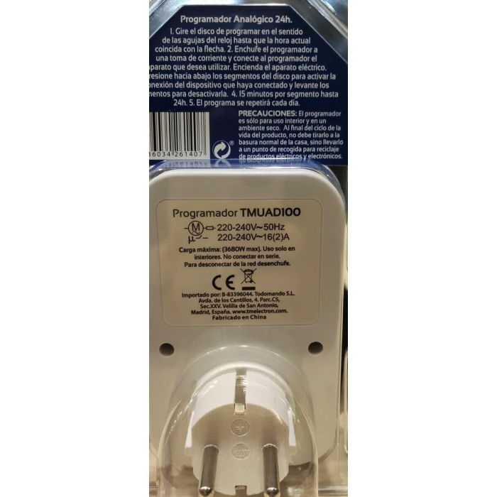 Enchufe con programador analógico TM Electron TMUAD100 2