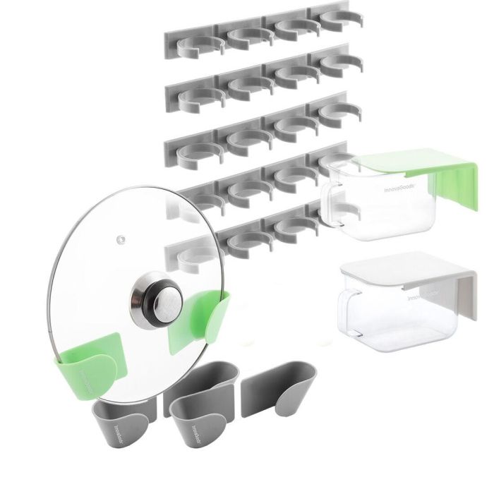 Pack Set de 3 Soportes Adhesivos para Tapas de Cocina y Organizador de Especias Adhesivo y Divisible y Recipientes de Cocina Adh 0 Pack Set de 3 Soportes Adhesivos para Tapas de Cocina y Organizador de Especias Adhesivo y Divisible y Recipientes de Cocina Adh 0