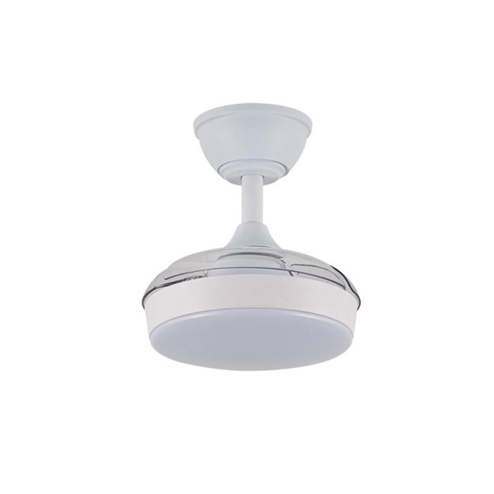 Ventilador de techo led 3cct aspas retráctiles hornet 32 W 3195 lm blanco, aspas ø56 cm, plafón ø26 cm, altura 34 - 44 cm 2