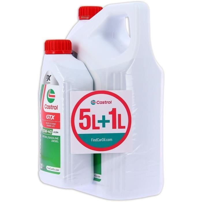 Castrol GTX Aceite de Motor 10W-40 A3/B4 - 5L + 1L - Ref: 057026 - EAN: CAS4008177189784 4 Castrol GTX Aceite de Motor 10W-40 A3/B4 - 5L + 1L - Ref: 057026 - EAN: CAS4008177189784 4
