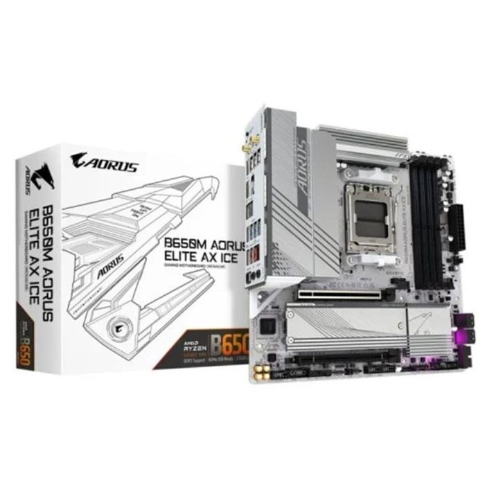 GIGABYTE B650M AORUS ELITE AX ICE placa base AMD B650 Zócalo AM5 micro ATX GIGABYTE B650M AORUS ELITE AX ICE placa base AMD B650 Zócalo AM5 micro ATX