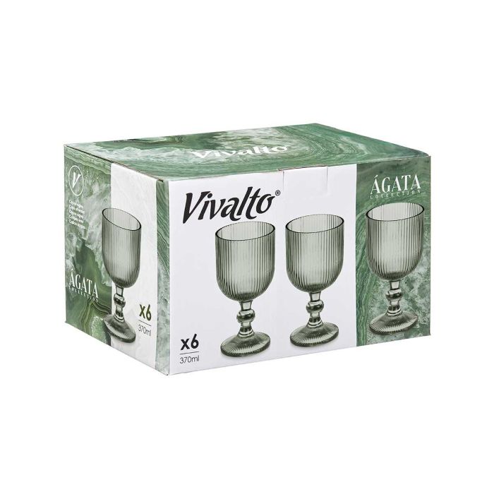 Copa Verde Musgo Rayas 370 ml Vivalto - Vidrio, 8.7x16.3x8.7 cm (24 Unidades) 2 Copa Verde Musgo Rayas 370 ml Vivalto - Vidrio, 8.7x16.3x8.7 cm (24 Unidades) 2