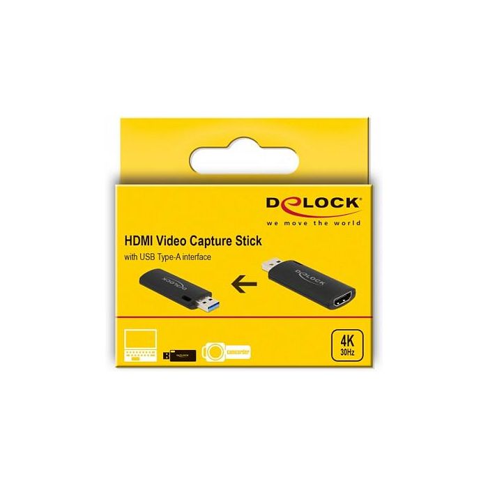 DeLOCK Stick de Captura de Video HDMI USB Tipo-A MS2109, 4K UHD 3840x2160 Pixeles, Plug and Play, USB 2.0 1