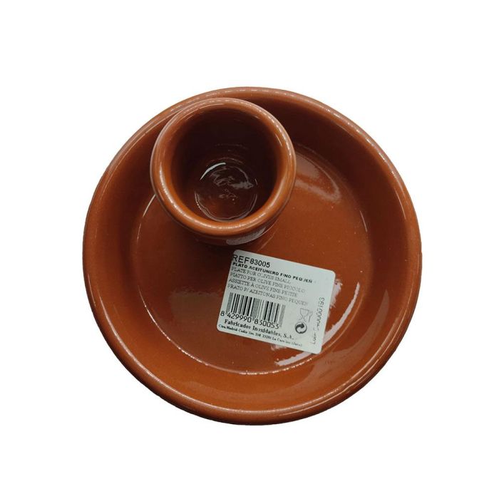 Fackelmann Profesional Plato Aceitunero de Barro Ø13 x 5 cm con Contenedor para Huesos 1