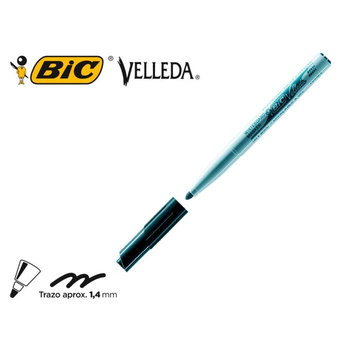 Rotulador Bic Velleda Para Pizarra Negro Punta Redonda 1,4 mm 12 unidades 4