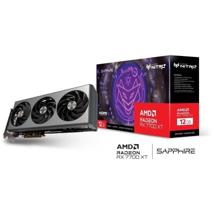 ZAFIRO - Tarjeta gráfica - NITRO+ AMD RADEON RX 7700 XT GAMING OC 12GB - GDDR6 - DUAL HDMI / DUAL DP 1