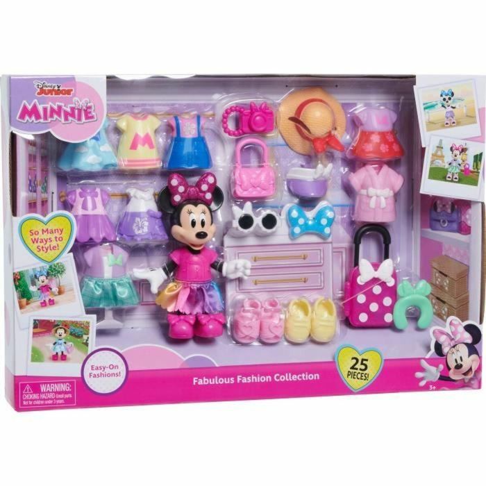 Caja para muñecas - DISNEY MINNIE MOUSE - Caja de moda - Muñeca Minnie 15 cm, 25 piezas de moda y complementos 1