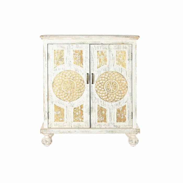 Aparador Indio DKD Home Decor Blanco Dorado 36.5 x 110 x 93.5 cm 2