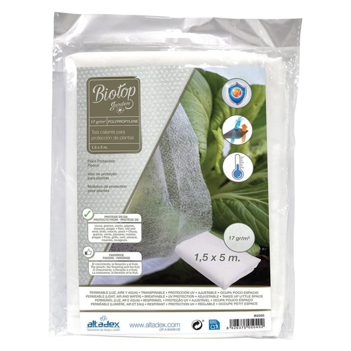 Tela de protección para cultivos 1,5x5m 17 gr/m² biotop garden 7