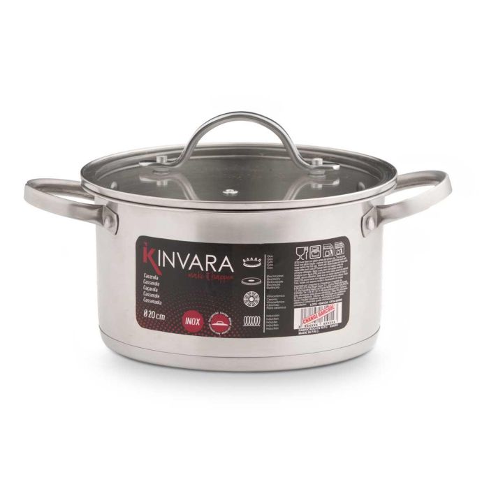 Cacerola Induccion Tapa Cristal 20 Cm Kinvara (6 Unidades) 2 Cacerola Induccion Tapa Cristal 20 Cm Kinvara (6 Unidades) 2