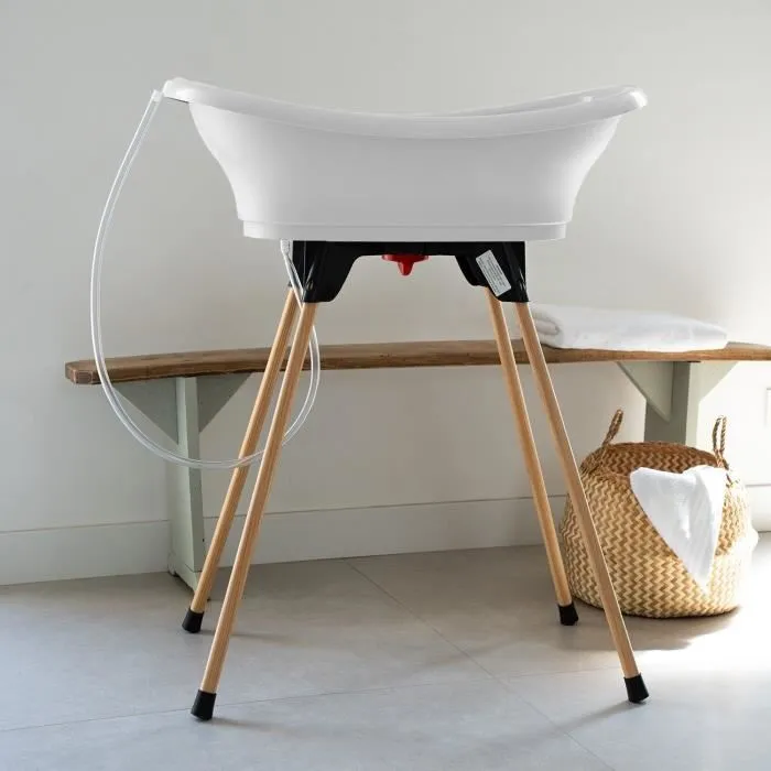 Thermobaby KIT DE BAÑERA VASCO Lirio de los Valles Blanco con Pies y Manguera de Desagüe 1