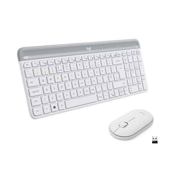 LOGITECH - Juego de teclado + mouse inalámbricos MK470 - AZERTY - Blanco LOGITECH - Juego de teclado + mouse inalámbricos MK470 - AZERTY - Blanco