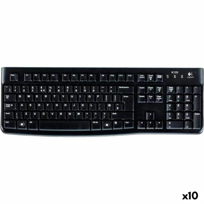 Teclado Logitech K120 Negro Qwerty Español (10 Unidades)