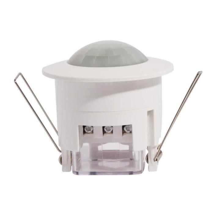 Chacon Detector de movimiento empotrado 360°, temporizador 10s-7min, ahorro energía 1