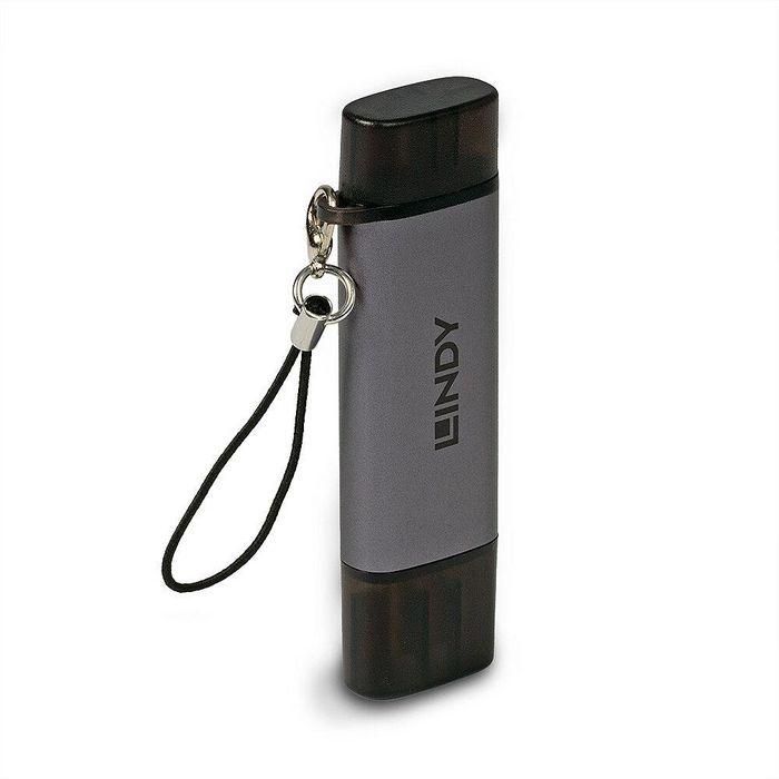 Lindy Lector de Tarjetas USB 3.2 Tipo C y A para SD y MicroSD, Compatible con SDXC, SDHC, MMC, Transferencia de Datos SuperSpeed 5Gbps