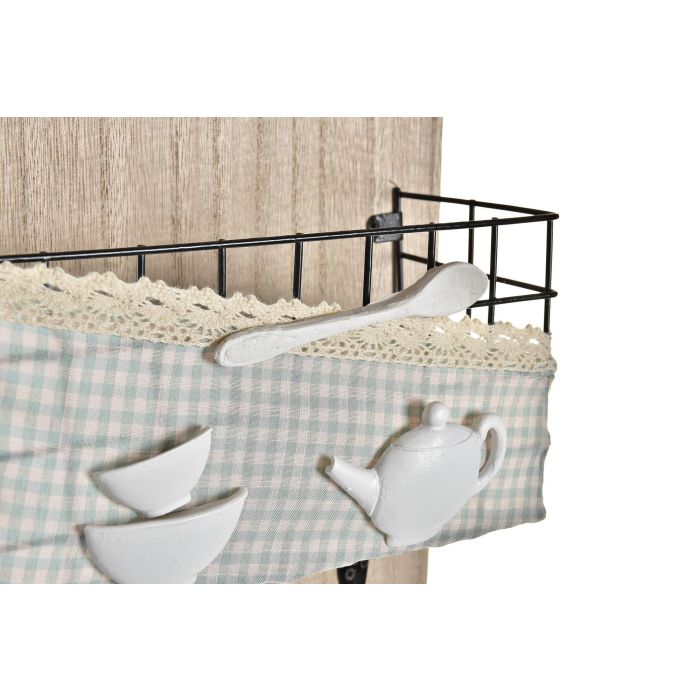 DKD Home Decor Perchero de Pared Shabby Verde Menta Marrón Madera y Metal 9 x 36 x 23 cm 2