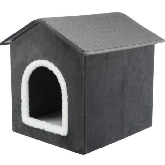 Refugio - TRIXIE - Livia - 50 x 50 x 54 cm - Gris oscuro / Blanco Refugio - TRIXIE - Livia - 50 x 50 x 54 cm - Gris oscuro / Blanco