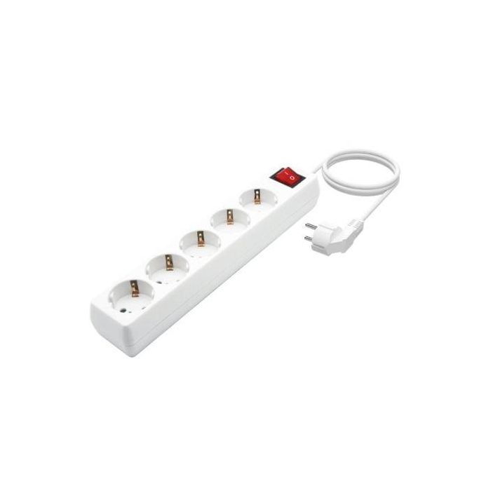 Aisens Regleta de Enchufes 5 Tomas con Interruptor, Cable 3x1.5 mm2, Blanco, 1.4M, 3500W 1 Aisens Regleta de Enchufes 5 Tomas con Interruptor, Cable 3x1.5 mm2, Blanco, 1.4M, 3500W 1