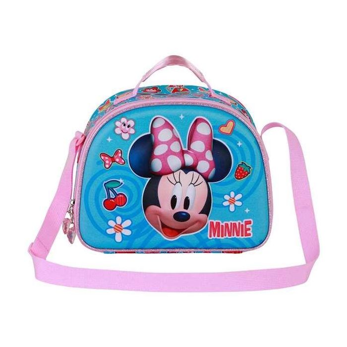 Karactermania Bolsa Portamerienda 3D Minnie Mouse Happiness 25,5 x10 x20 cm con Relieve y Forro Isotérmico Azul para Niños a Partir de 3 Años 2