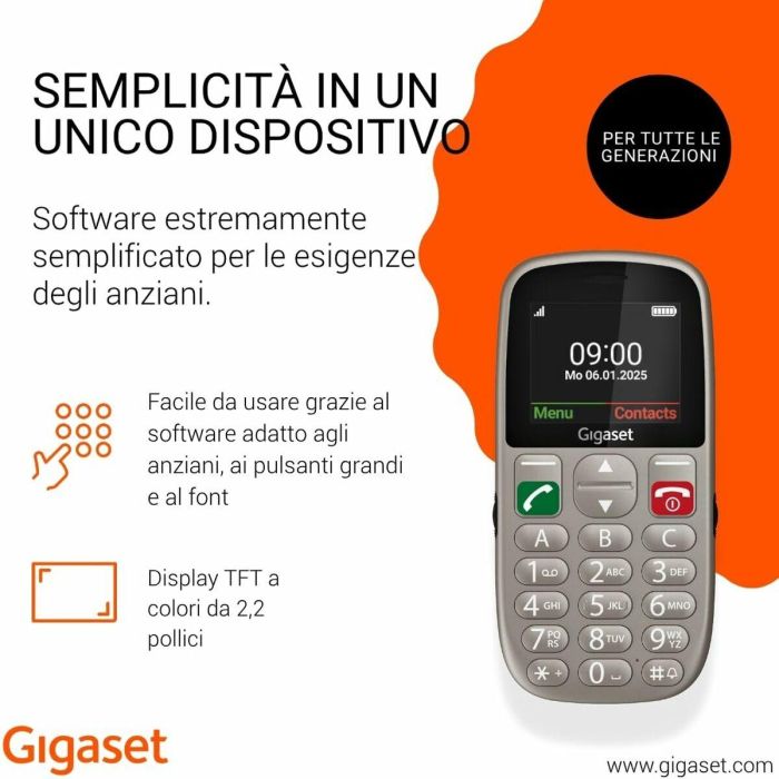 Gigaset GL395 Teléfono móvil para personas mayores Dual SIM, 2.2", Gris Plata (Titanium Silver) 6 Gigaset GL395 Teléfono móvil para personas mayores Dual SIM, 2.2", Gris Plata (Titanium Silver) 6