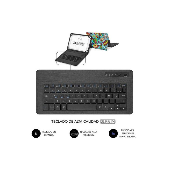 Teclado Bluetooth con Soporte para Tablet Subblim SUBKT5-BTTC20 Qwerty Español Multicolor Español 4