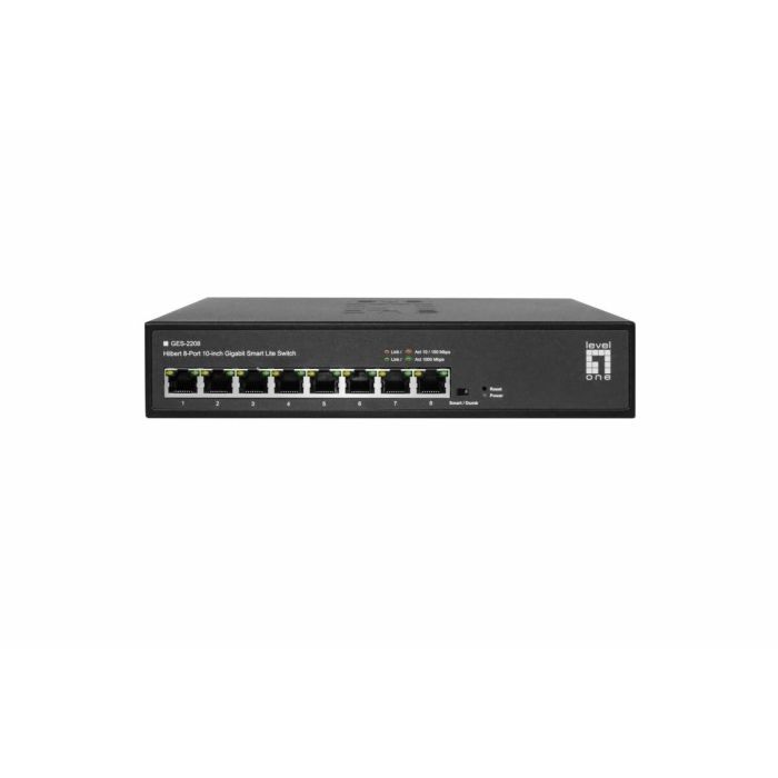 Level One GES-2208 Switch Gestionado L2 8x Gigabit Ethernet GE Full Duplex Montaje en Rack 10" 0 Level One GES-2208 Switch Gestionado L2 8x Gigabit Ethernet GE Full Duplex Montaje en Rack 10" 0