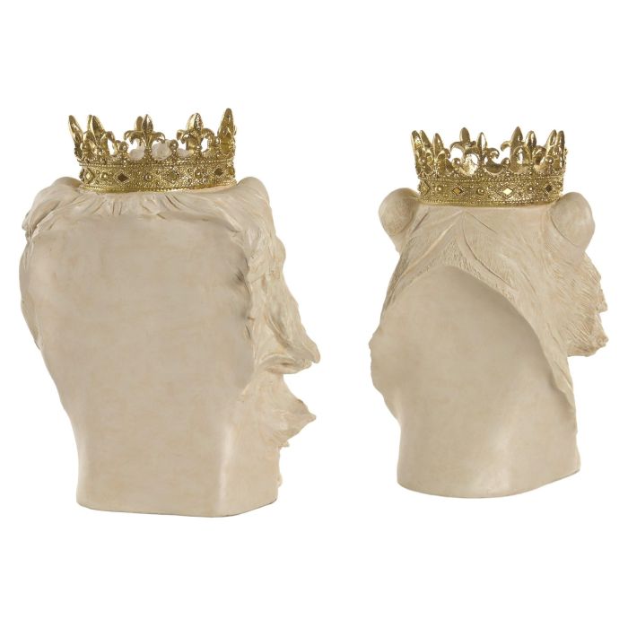 DKD Home Decor Figura Colonial Blanco Dorado 23 x 35 x 28 cm (2 Unidades)