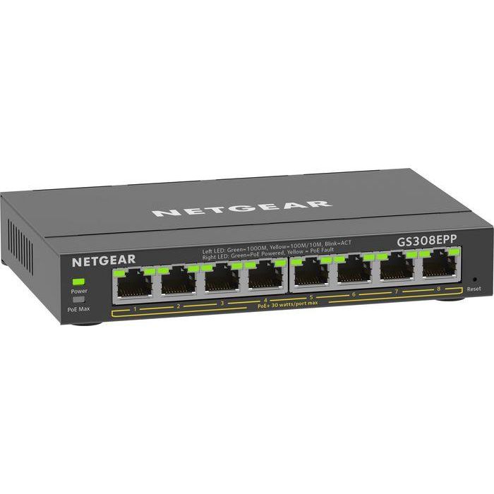 NETGEAR GS308EPP-100PES Switch Gigabit Ethernet PoE+ de 8 Puertos, Gestionado L2/L3 3