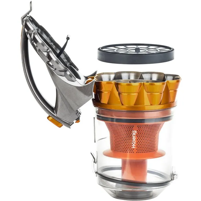 Hkoenig HKO3760124955040 Aspirador Multiciclónico Compacto Sin Bolsa, Tubo Telescópico de Aluminio, Clase A 5