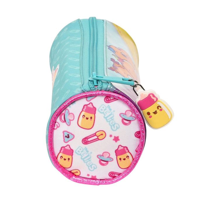 Estuche Escolar Cilíndrico The Bellies 20 x 7 x 7 cm Morado Turquesa Blanco 2