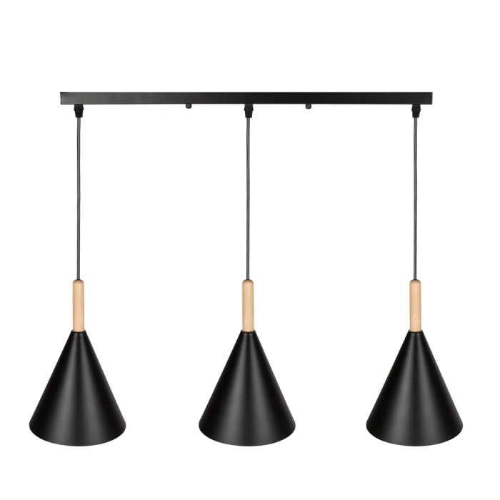 Lámpara Colgante "Madeleine" SKD-P130-3-W Metal y Madera 1