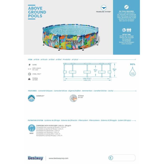 Bestway Piscina Steel Pro Redonda - 305 x 66 cm 3
