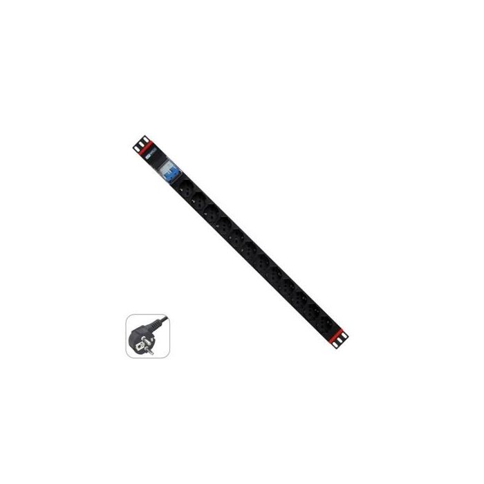 WP European Cabling Solution Regleta Rack WPN-PDU-G02-12 12 Enchufes Schuko, Montaje 19" Vertical