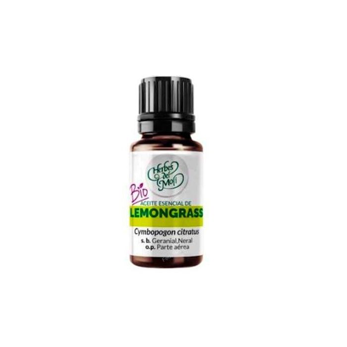 HERBES DEL MOLI Aceite Esencial Lemongrass 10 ml Bio Cymbopogon citratus Calmante Antibacteriano Repelente Insectos