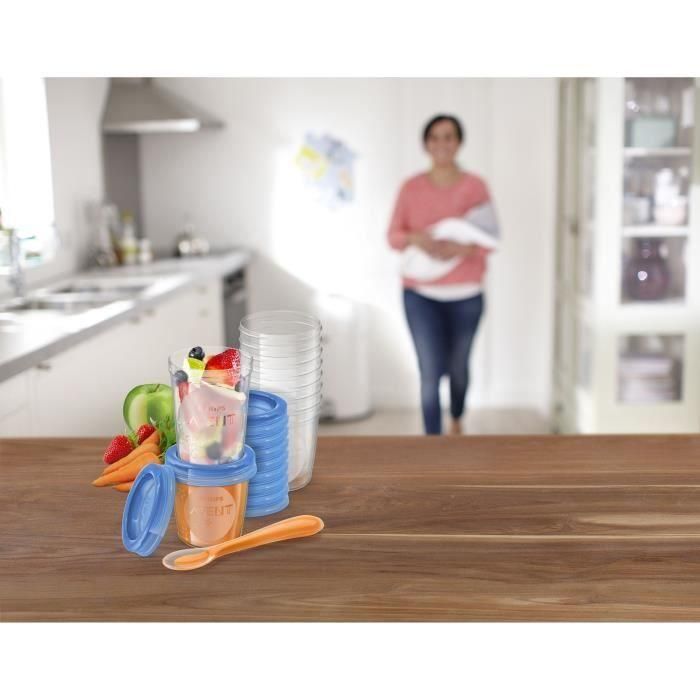 Philips Avent SCF721/20 Sistema de Conservación de Puré para Bebés 10x180ml y 10x240ml con 20 Tapas, Cuchara y Libro de Recetas 3 Philips Avent SCF721/20 Sistema de Conservación de Puré para Bebés 10x180ml y 10x240ml con 20 Tapas, Cuchara y Libro de Recetas 3