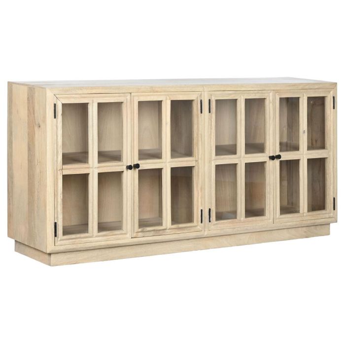 DKD Home Decor Buffet Scandi con 4 Puertas, 2 Estantes Interiores, de Madera de Mango y Cristales. Acabado Natural, Medidas 170x41x81 cm. DKD Home Decor Buffet Scandi con 4 Puertas, 2 Estantes Interiores, de Madera de Mango y Cristales. Acabado Natural, Medidas 170x41x81 cm.