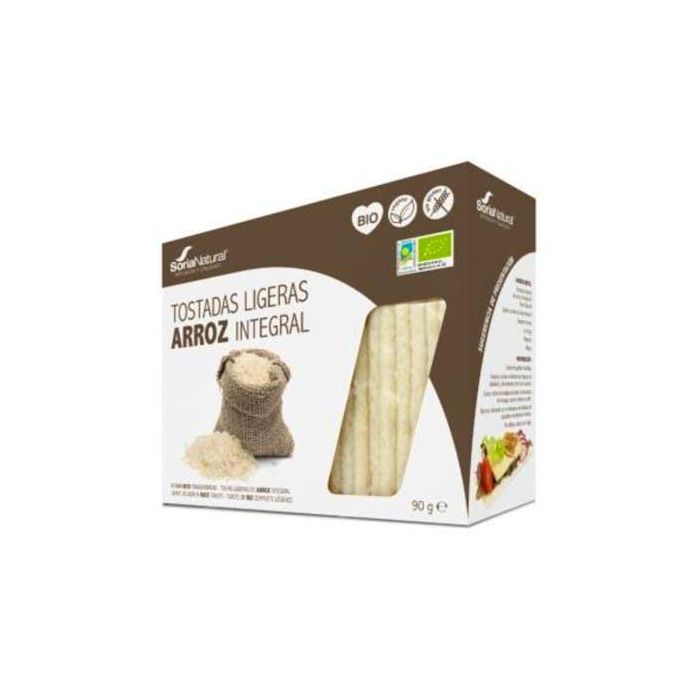 Soria Natural Tostadas de Arroz Integral 90g - Crujientes, Ligeras, Fácil Digestión, Sin Grasa, Fuente de Fibra