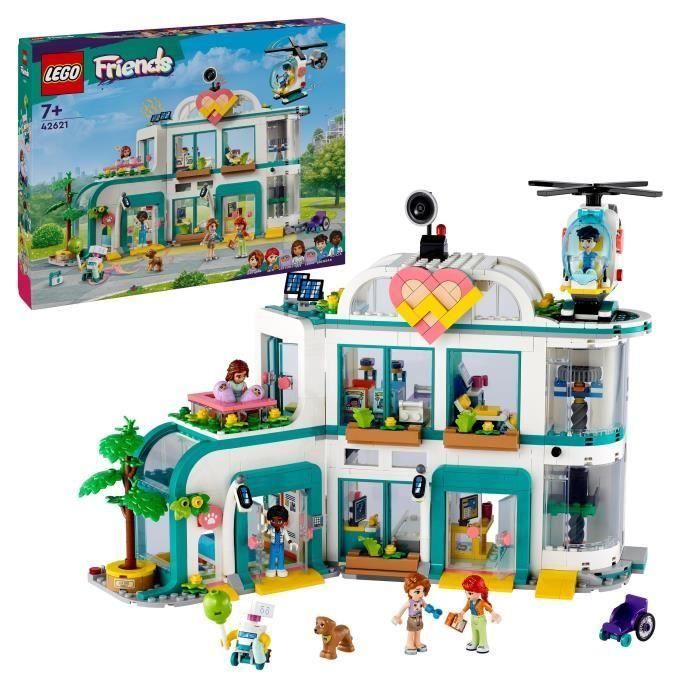 LEGO 42621 Friends Heartlake City Hospital, Juguete con Helicóptero y Minifiguras que Incluyen a Otoño y un Perro LEGO 42621 Friends Heartlake City Hospital, Juguete con Helicóptero y Minifiguras que Incluyen a Otoño y un Perro