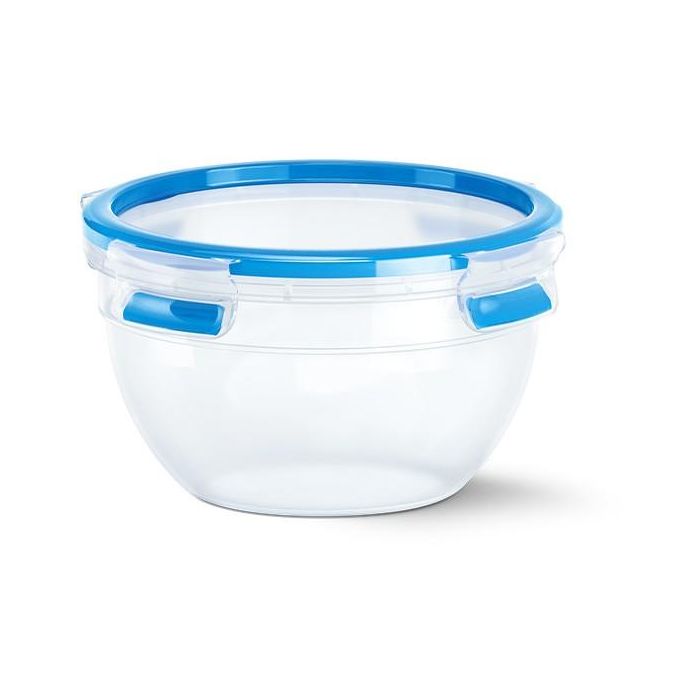 Emsa N1011600 Clip & Close Frischhaltedosen 2er Set rund. Transparent/Blau 2 Emsa N1011600 Clip & Close Frischhaltedosen 2er Set rund. Transparent/Blau 2