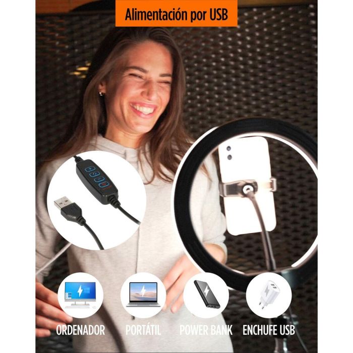 Aro de Luz para Selfie KSIX 10W 1 Aro de Luz para Selfie KSIX 10W 1