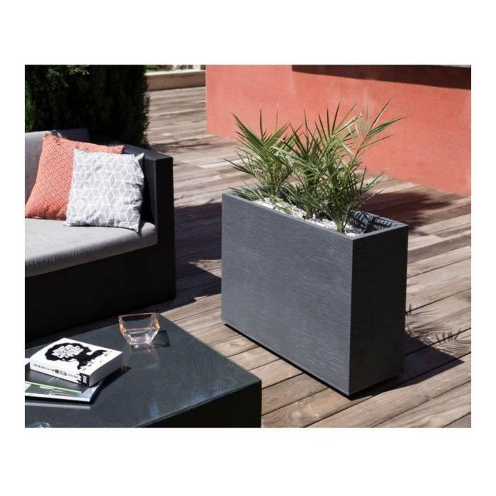 EDA PLASTIQUE Caja de flores Muret Loft Graphit - 46 L - 78.5 x 29.5 x 60 cm - Gris antracita 3