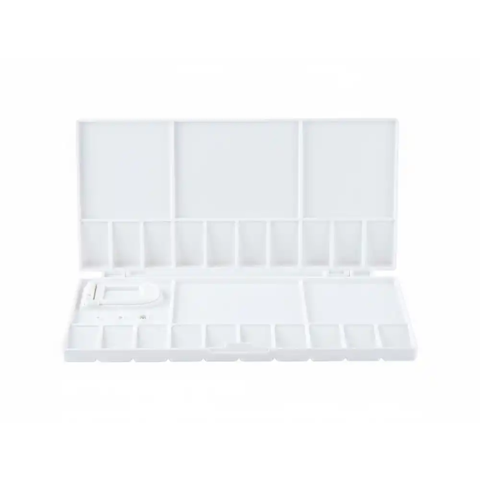 Liderpapel Paleta de Plástico para Pintura Plegable con Tapa y Agujero para Pulgar 20x10x1,8 cm 1