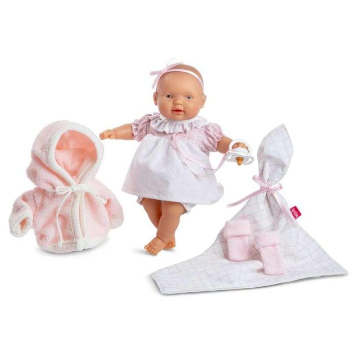 Berjuan Muñeca Llorona Trousseau 28cm con Sonido y Pilas LR44 Incluidas, Vestido, Chaqueta y Chupete 2 Berjuan Muñeca Llorona Trousseau 28cm con Sonido y Pilas LR44 Incluidas, Vestido, Chaqueta y Chupete 2