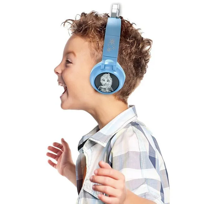 Lexibook AAABR99505 Auriculares Plegables con Luz Bluetooth y Cable, Diseño Tiara Universo Frozen 4