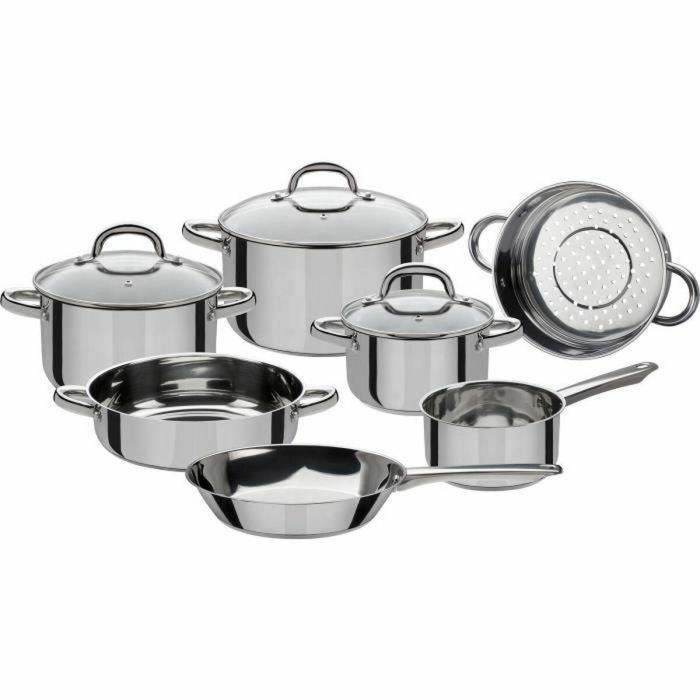 GSW Montreal - Juego de Utensilios de Cocina de Acero Inoxidable 18/10, 10 Piezas, Apto para Todo Tipo de Placas Incluyendo Inducción